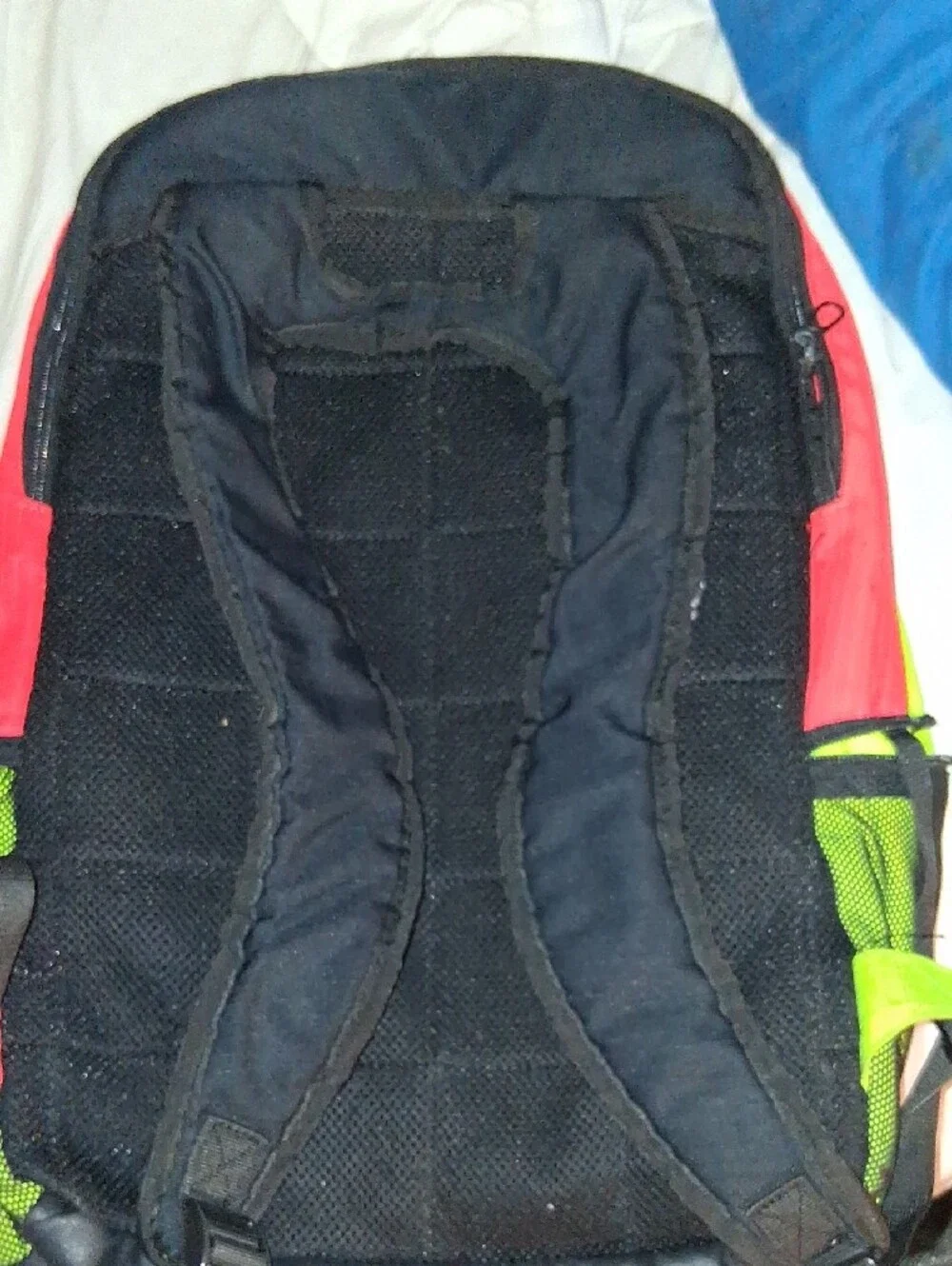 Nike Black Backpack with Neon Yellow and Coral Red Panels